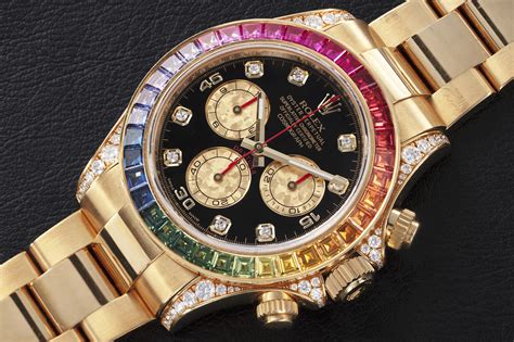 multi coloured rolex watch